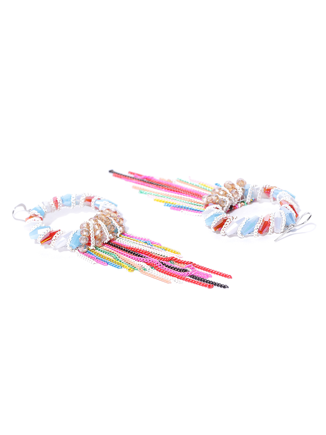 YouBella Multicoloured Circular Drop Earrings